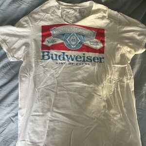 Budweiser White Graphic T-Shirt for Men